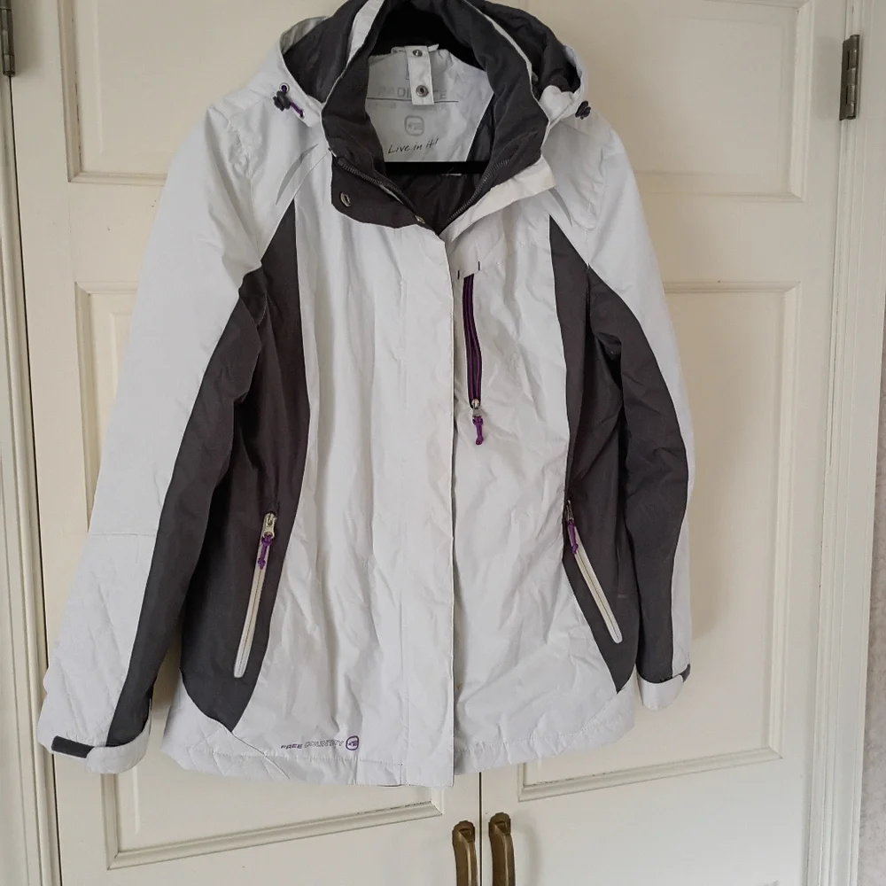 White and Gray Women's Jacket Size L - Picture 3 of 7